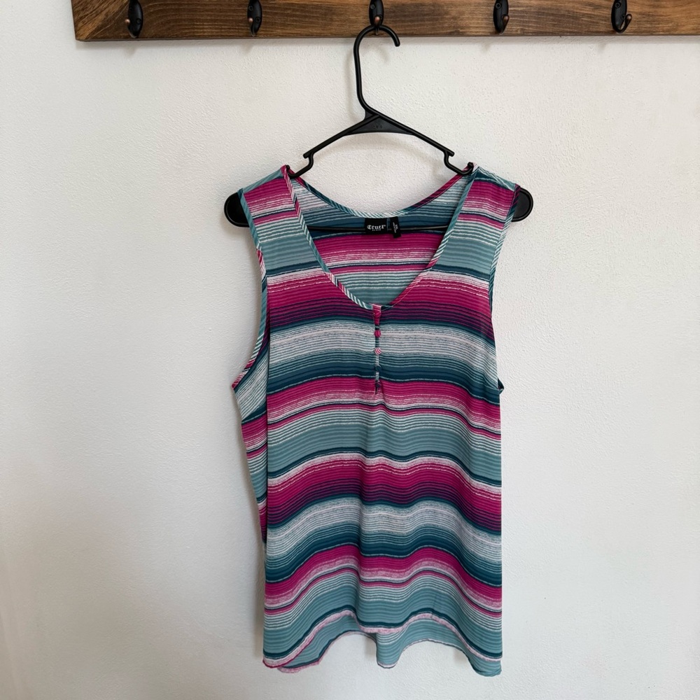 Cruel Denim Striped Sleeveless Tank Top
